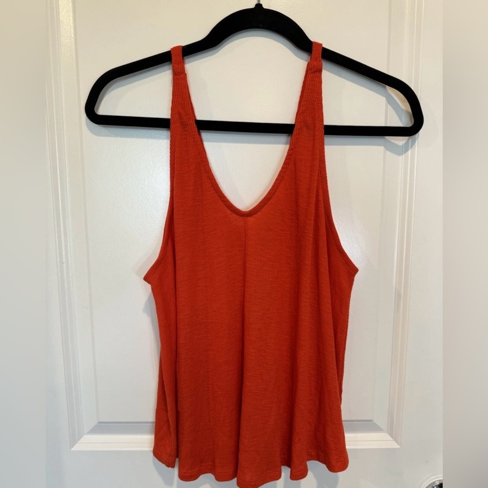 Intimately Free People oversized ribbed crop V-neck flowy boho, tank, sz S